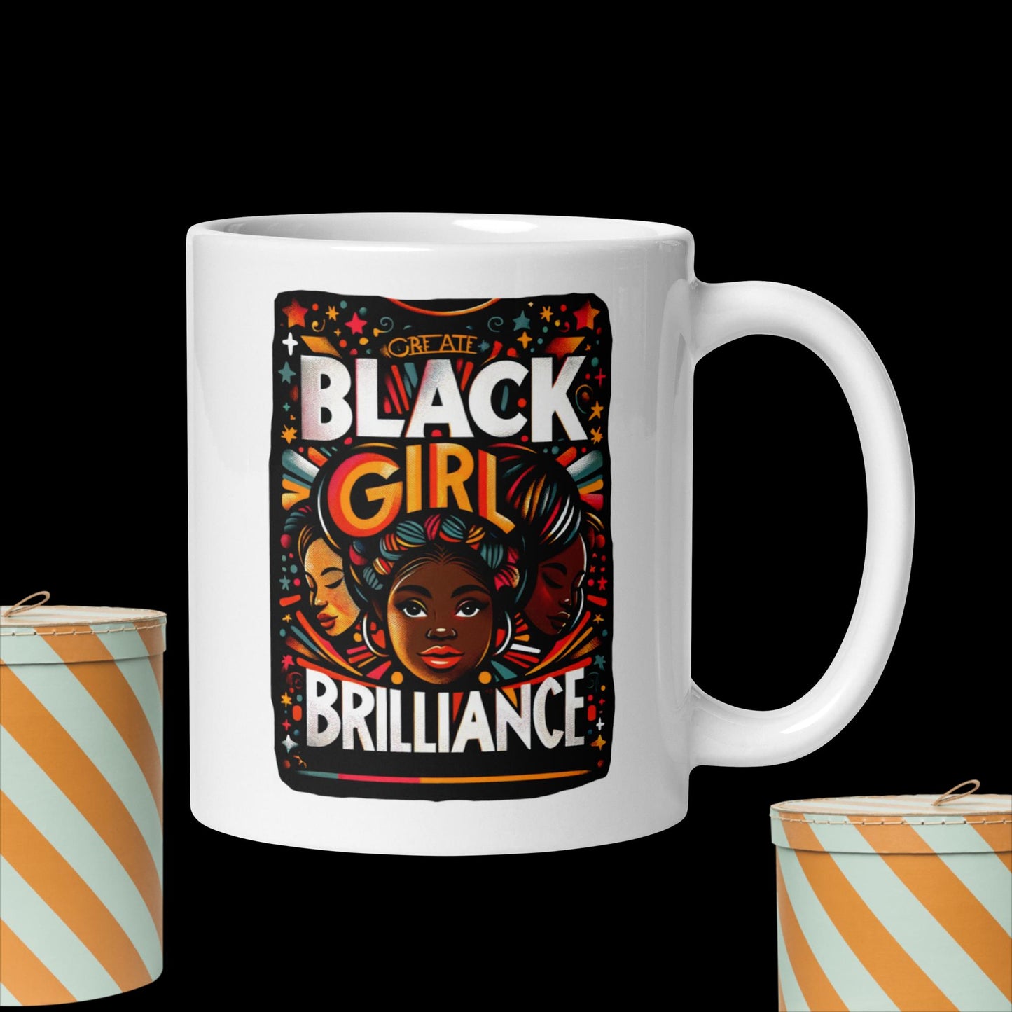 Black Girl Brilliance White Glossy mug