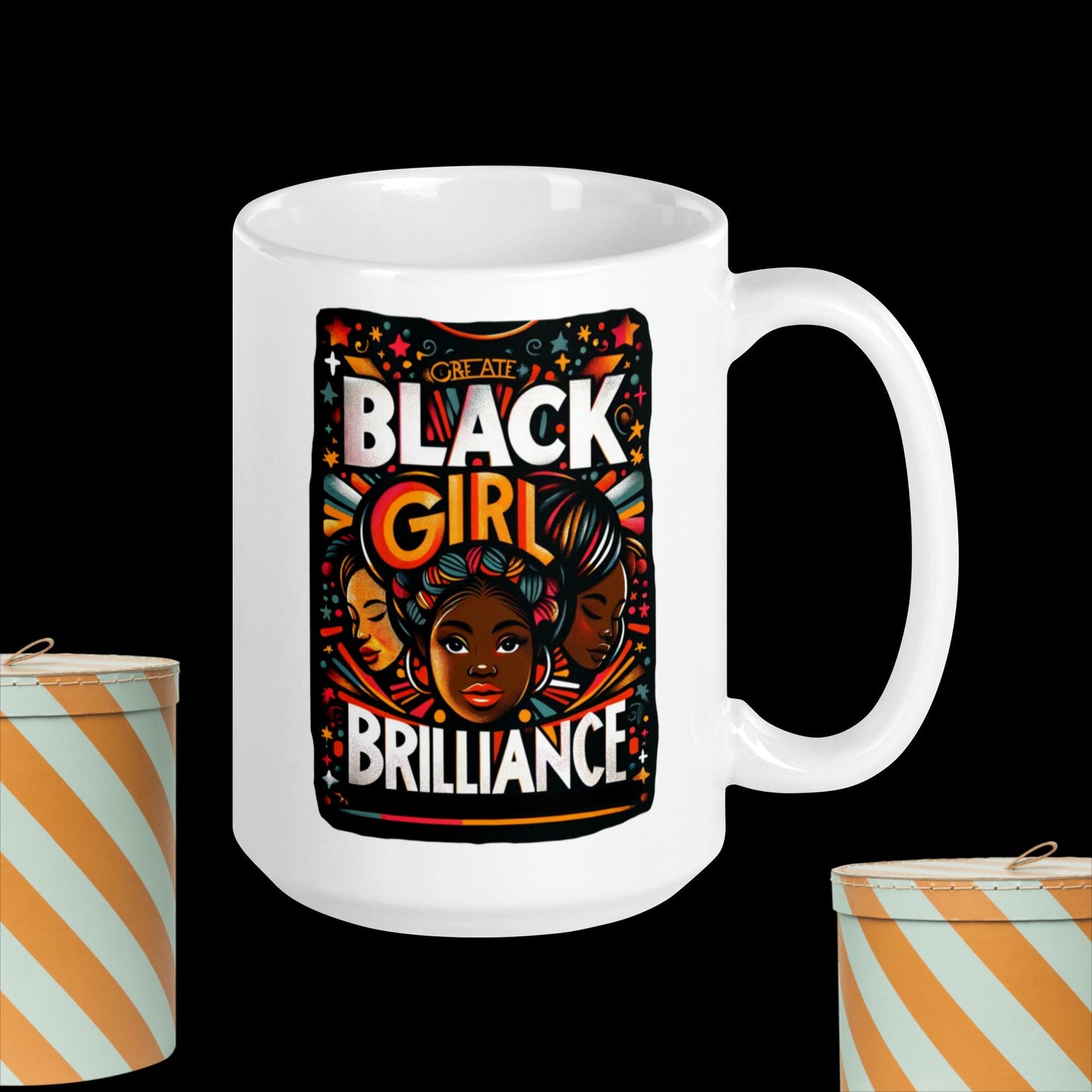 Black Girl Brilliance White Glossy mug