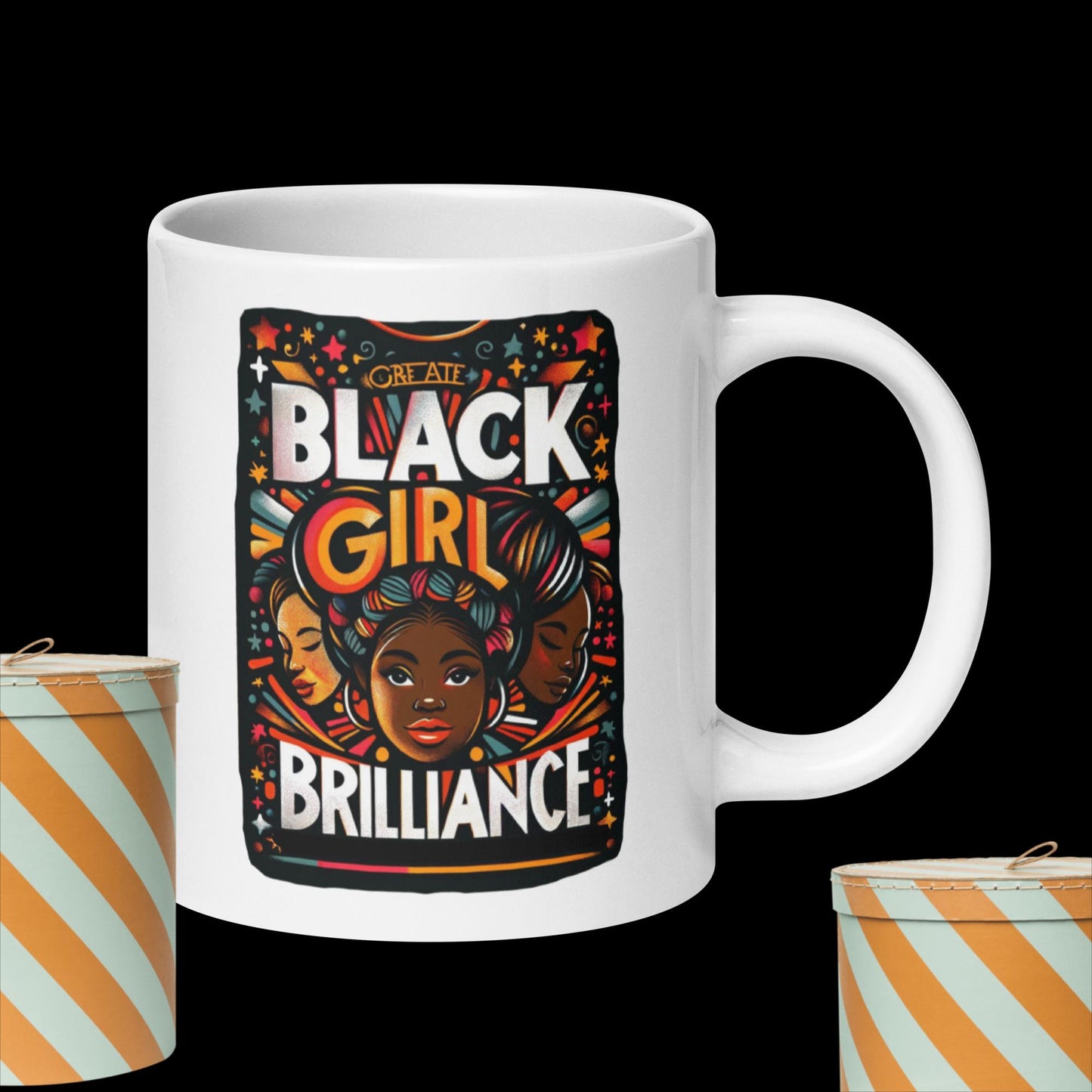 Black Girl Brilliance White Glossy mug